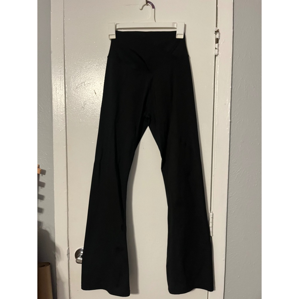 TOPYOGAS Black Crossover V Waist High Rise Flare Yoga Pants Small Tall 33 Inseam